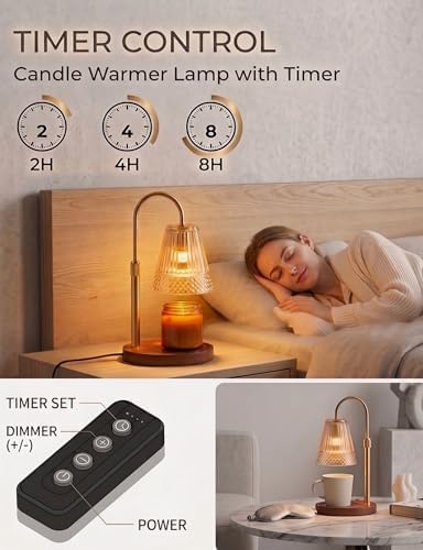 Candle Warmer Lamp with Timer Dimmer, Ideal Gift for Women & Mom, Smokeless Wax Melter for Scented Candles & Tarts, Dimmable Aromatherapy Home Decor, Ideal Gift for Women & Mom - Image 3