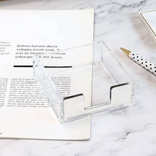 MultiBey Silver Sticky Note Holder Clear Acrylic Memo Pad Dispenser - Image 5