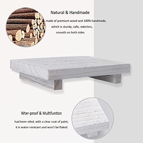 Wood Bathroom Tray Farmhouse Decor Kitchen Soap Holder, 9"x6" White - Image 5