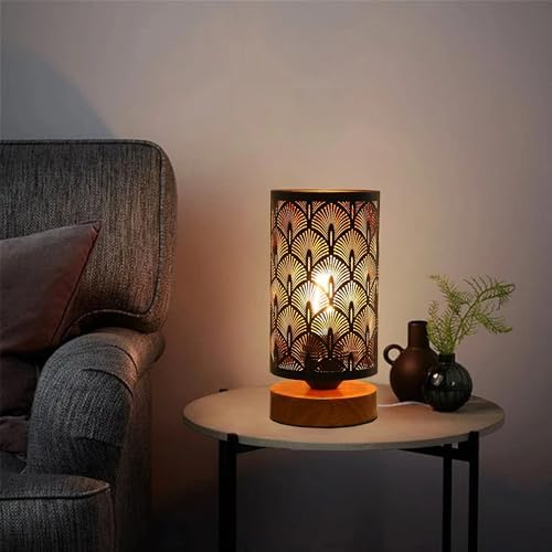 Small Industrial Table Lamps Dimmable, Bedside Lamps for Nightstand,End Table Side Desk lamp with Rustic Black Metal Cage Lampshade for Bedroom, Kids Room Living Room 2700K LED Bulb Included - Image 6