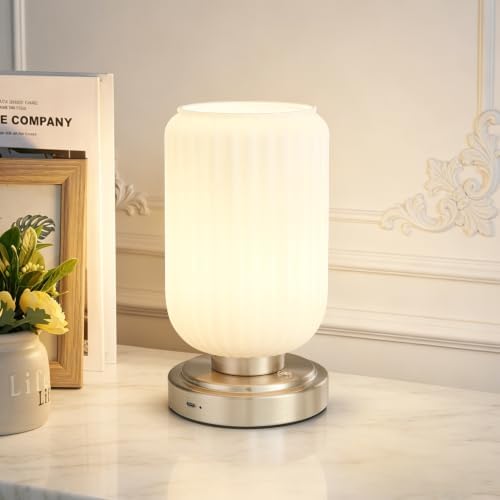 LightRound Cordless Table Lamp for Bedroom, Touch Stepless Dimmable by LightRound