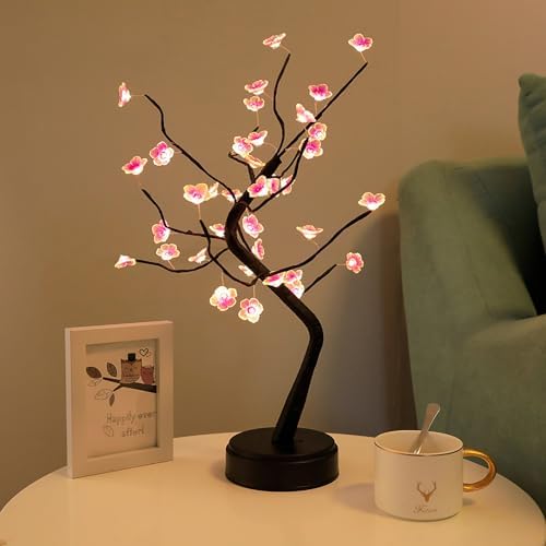 PXBNIUYA 36 LED Cherry Blossom Sparkly Fairy Spirit Tree Lights Warm White by PXBNIUYA