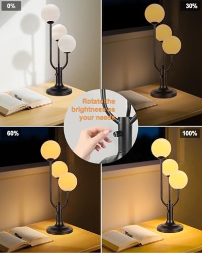 Lightdot Globe Black Table Lamp for Bedroom Gift G9 Bulbs Included Dimmable - Image 3