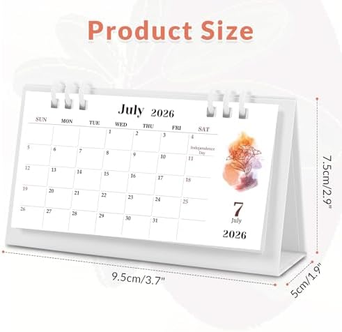 Small Desk Calendar 2026-2027, Pink Monthly Desktop Calendar - Runs From September 2026 Until December 2027, 6.3" x 3.1", Mini Standing Flip 2026 Calendar for Home, School and Office Supplies - Image 4
