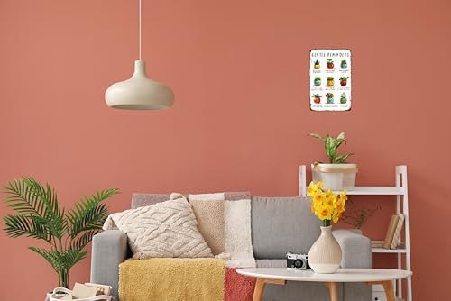 Room Retro Tin Metal Signs Cute Potted Plants Desk Decor therapy office decor office plant decor boho desk accessories aesthetic Mental Health Gentle Reminders Sign 8x12 in - Image 5