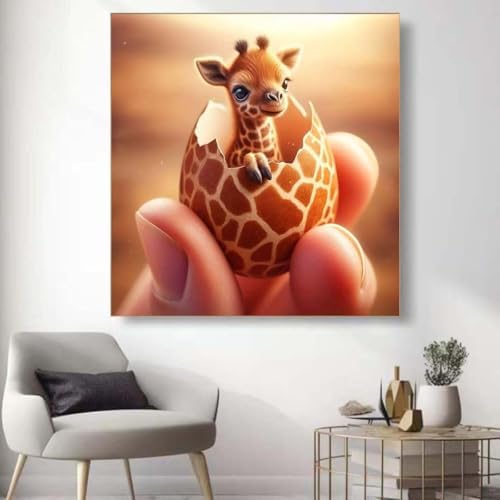 OJTOYART Mini Giraf Diamond Painting Kits for Adults, 5D Animals Diamond Art Kits for Adults Beginners, DIY by Diamonds Art Paintings for Home Wall Decor 13.79 X 13.79inch - Image 3
