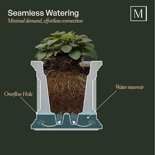 Mayne Fairfield 16in Self-Watering Square Planter, White - Image 2