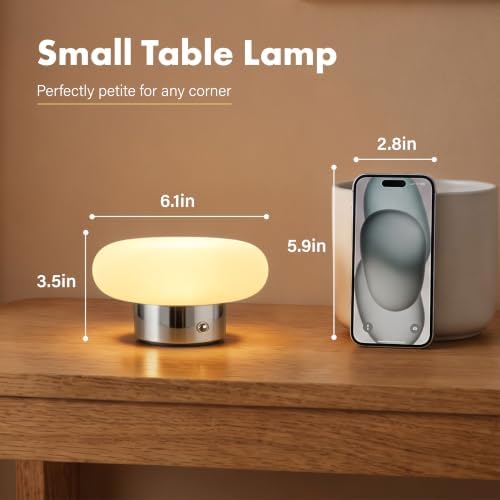 Cordless Table Lamp, Sliver Rechargeable Battery Operated Lamp - Image 5