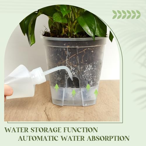 Wonderjune Self Watering Planter, 4.72'', Clear, 9 Pcs - Image 3