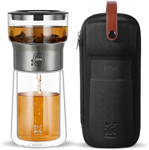 ZENS Modern Tea Infuser Teapot, One Touch Tea Maker for Loos Leaf Tea by ZENSLIFESTYLE