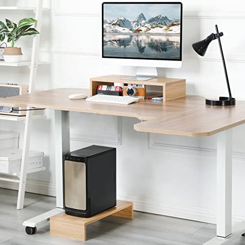 TEAMIX 2-Pack Monitor Stand Riser 20 inch, Wood Desk Computer Shelf, Maple - Image 6