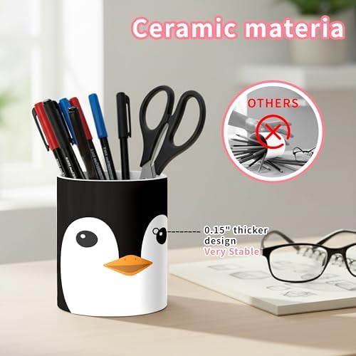 Ceramic Pen Holder Desk Accessories Brush Holder Pencil Holder Organizer - Image 3