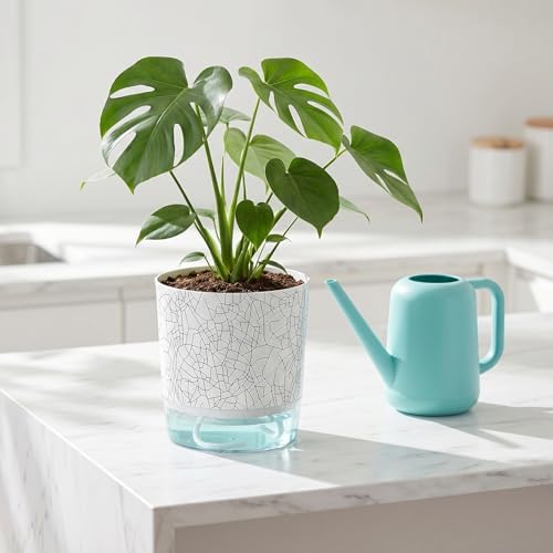 4 Pack Self Watering Pots for Indoor Plants, 4/5.5 Inch Plant Pots - Image 5