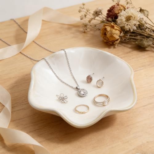 Ceramic Trinket Dish, Jewelry Dish Tray, 4 Inch White - Image 4