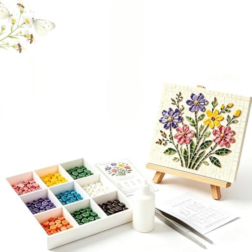Cottage Garden Mosaic DIY Kit – Watering Can Mosaic Art Kit，Flowers - Image 2