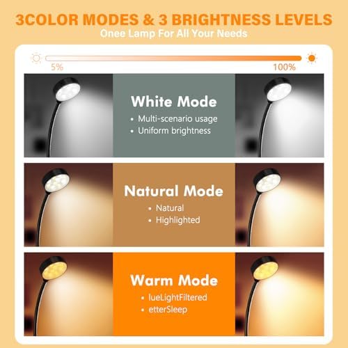 KTEBO 2 Pack Rechargeable Book Light Clip-On Reading Light for Books in Bed - Image 2