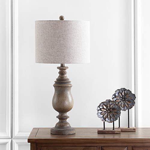 JONATHAN Y Abeline 28.5" LED Table Lamp Faux Wood Resin, Brown - Image 3
