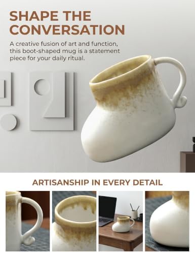 Unique Reactive Glaze Ceramic Coffee Mug Vintage Handmade Cup - Image 5