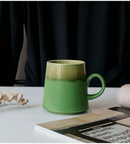 15oz Retro Japanese style Handmade Ceramic Coffee Mug - Unique Pottery tea cup, Lead-free Artisanal stoneware ceramic tea mug, Dishwasher & Microwave Safe Coffee cup for office and home, Green by Unknown