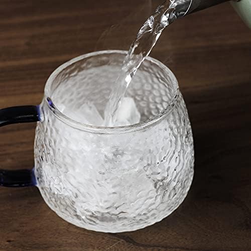 LUXU Hammered Tea Cups,Glass Coffee Mugs,15 oz,Set of 6 - Image 3