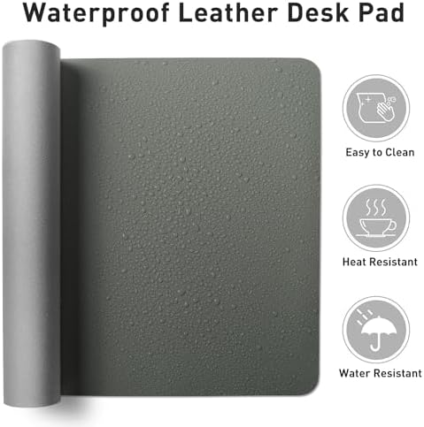 Aothia Faux Leather Desk Mat – Large Mouse Pad, Non-Slip PU Leather Blotter, Waterproof Writing Surface for Office and Home (Jungle Green, 47.2" x 23.6") - Image 6