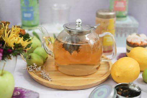 Teabloom Dublin Glass Teapot – Premium Borosilicate Glass with Removable Stainless Infuser – Stovetop Safe – Ideal for Loose Leaf Tea – Tea for Two – 27 oz. / 800 ml (2-3 Cups) - Image 3