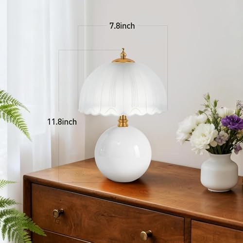 LONRISWAY Mushroom Table Lamp for Bedroom, Small Bedside Ceramic lamp for Living Room Nightstand, Cute Mini Modern Mid-Century Style Lamp, Unique Aesthetic Home Decor Lighting - Image 6