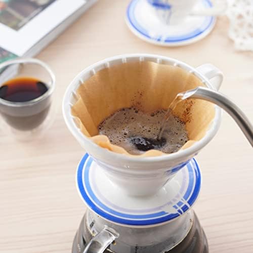 BLUE BREW Ceramic Pour Over Coffee Dripper, Size 01 Cone Coffee Maker (1-2 Cups), Manual Brew Maker, Dishwasher Safe, Portable Slow Brewing Accessories for Home, Travel, Camping, and Office (BB1001) - Image 6