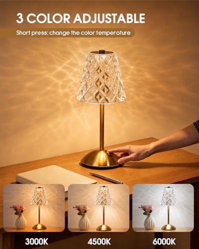 Nusogon 2 Pack Rechargeable Cordless Table Lamp, Touch Control Desk Lamp - Image 4