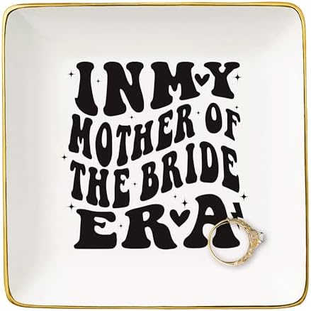 NZY Mother of the Bride Jewelry Tray Trinket Holder Ring Dish - Cute Wedding Gift, Bridal Party Gift, Ceramic by NZY