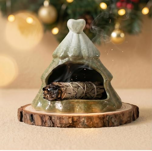 Ceramic Palo Santo Holder & Cone Incense Burner - Mini Chimney by Unknown