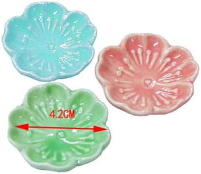 6Pcs Small Ceramics Tower Incense Tray Holder Cherry Blossoms Design Incense Cones Holder Plate Dish Incense Cones Burner Tray Fragrance Accessories for Yoga Room Home Use, Random Color - Image 3