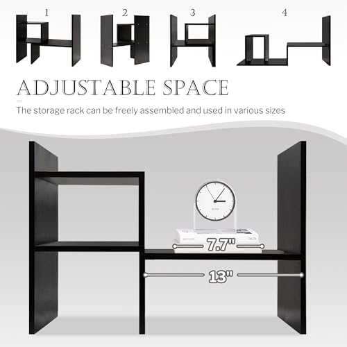 Jerry & Maggie Adjustable Rotatable Wood Desktop Display Shelf Black - Image 6