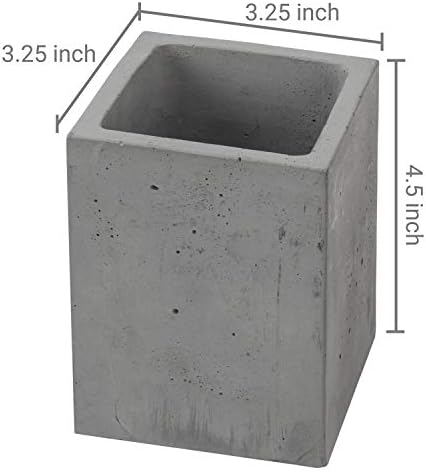 MyGift Pen Holder Pencil Holder For Desk,Pen Cup Holder For Desk,Concrete Desktop Pencil Cup,Modern Gray-Tone,Set of 3 - Image 2