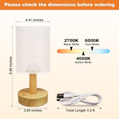 Cordless Touch Bedside Lamp with 3 Color Temperatures & Stepless Dimming - Image 5