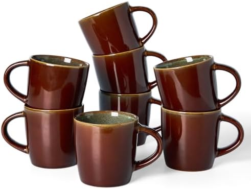famiware Coffee Mugs Set of 8, Milkyway 13 oz Ceramic Cup Set with Handle by Famiware
