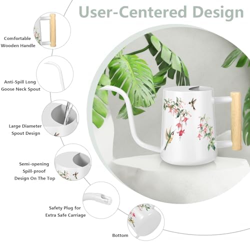 Watering Can Indoor Plants, 35oz Small Stainless Steel Metal Watering Can Modern Decorative Watering Pot with Long Spout for Indoor House Plant Bonsai Garden Flowers (White 1) - Image 7