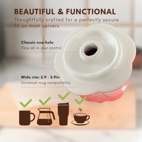 Ceramic Pour Over Coffee Dripper Flower Shape V60-01 (Lemon) - Image 3