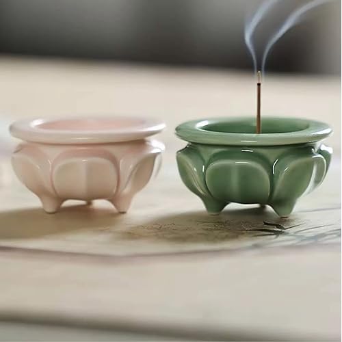 Ceramic Lotus Incense Burner for Sticks, Cones & Resins Petite Secure Ash Bowl with Minimal Spill, Decorative Holder for Desk, Altar & Meditation, Traditional & Modern Ritual Use, Blush Pink - Image 6