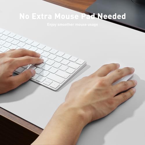 Aothia Leather Desk Pad Protector, Mouse Pad,Office Desk Mat, Non-Slip PU Leather Desk Blotter, Laptop Desk Pad, Waterproof Desk Writing Pad for Office and Home (48"x17", Off-White) - Image 4