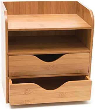 Lipper International 4-tier Mini Desk Organizer, Brown by LipperInternational