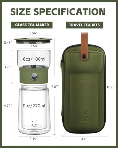ZENS Modern Glass Infuser Teapot, Smart One Touch Tea Maker for Loose Tea - Image 3
