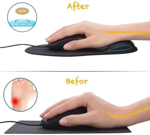 Office Mousepad with Gel Wrist Support - Ergonomic Gaming Desktop Mouse Pad Wrist Rest - Design Gamepad Mat Rubber Base for Laptop Computer -Silicone Non-Slip Special-Textured Surface (06RoseRed) - Image 4