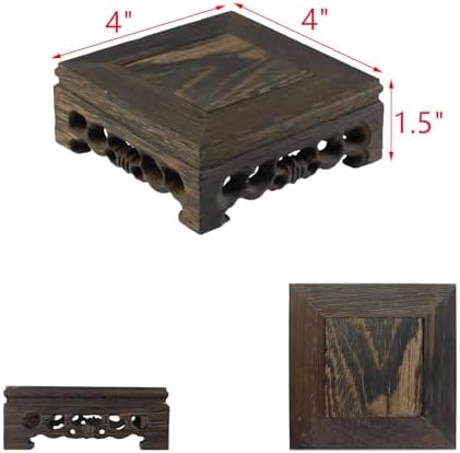 Square Furniture Wooden Display Stand Base , 4" x 4" - Image 2
