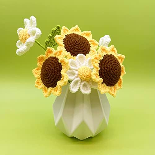 Lily's Lyric Flower Crochet Kit | Sunflower & Daisy Flower | Step-by-Step Video Tutorial for Adults Teenagers | DIY Home Decoration Craft Table Centerpiece - Image 2