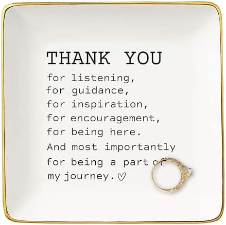 NZY Thank You Present for Women Best Friends-Appreciation,Birthday,Christmas Gifts for Women Best Friends-Ceramic Jewelry Tray Trinket Holder Ring Dish-Thank You Gifts for Being a Part of My Journey by NZY