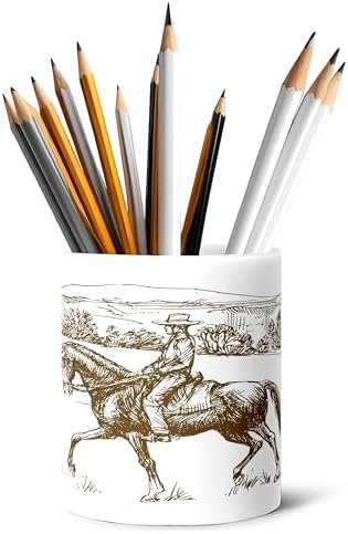 Ceramic Pen Holder Desk Accessories Brush Holder Pencil Holder Organizer by Unknown