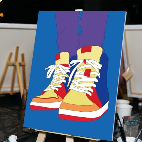 4 PCS Pre Drawn Canvas to Paint for Adults 8 x 10 Inch Couple Sip and Paint Kit Party Supplies Favor Shoes Couples Painting Kit Date Night Canvas Painting Kit for Valentine's Day Painting - Image 4