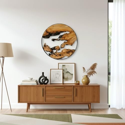 Cedar Wood Wall Decor, 16" x 16" Natural Live Edge Wall Art, Handcrafted Wooden Hanging Decoration for Living Room, Bedroom, Entryway, Bathroom & Office - Image 6
