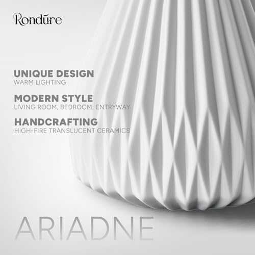 RONDURE Modern Ceramic Decorative Table Lamp Living Room Bedroom Bedside - Image 6